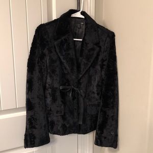Black fur blazer